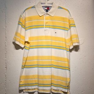 Tommy Hilfiger Men's Polo w/ Yellow, White & Blue Stripes